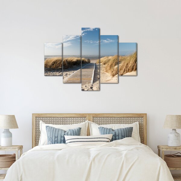 Slika - Peščena plaža na otoku Langeoog, Nemčija (150x105 cm)