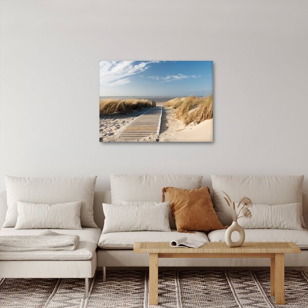 Slika - Peščena plaža na otoku Langeoog, Nemčija (70x50 cm)