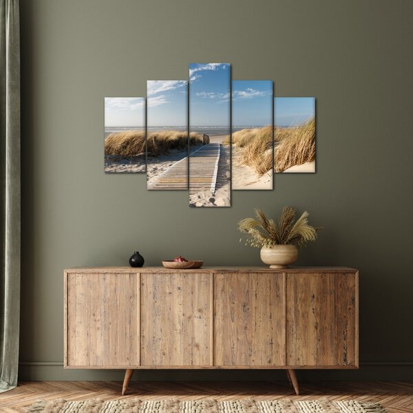 Slika - Peščena plaža na otoku Langeoog, Nemčija (150x105 cm)