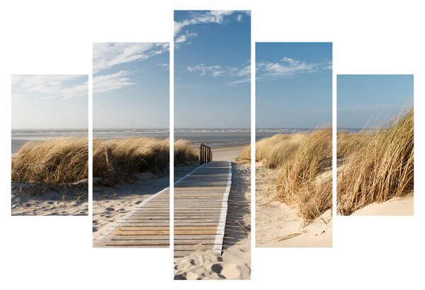 Slika - Peščena plaža na otoku Langeoog, Nemčija (150x105 cm)