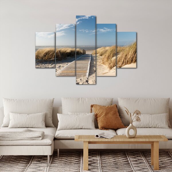 Slika - Peščena plaža na otoku Langeoog, Nemčija (150x105 cm)