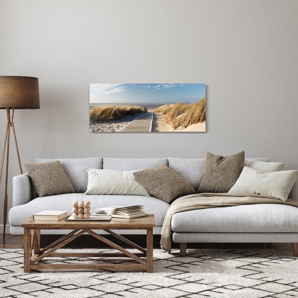 Slika - Peščena plaža na otoku Langeoog, Nemčija (120x50 cm)