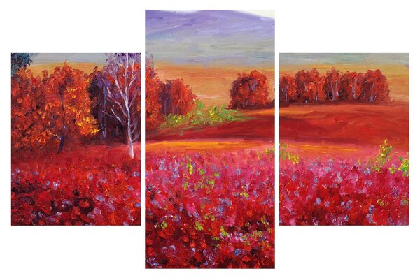 Rdeča pokrajinska slika (90x60 cm)