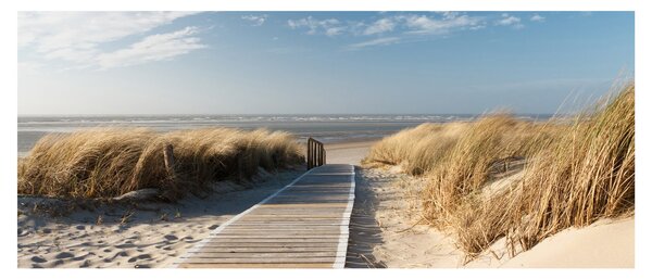 Slika - Peščena plaža na otoku Langeoog, Nemčija (120x50 cm)