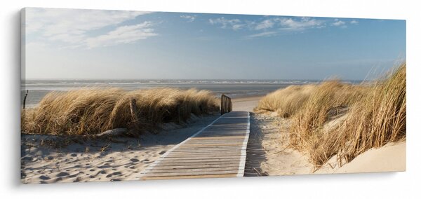 Slika - Peščena plaža na otoku Langeoog, Nemčija (120x50 cm)