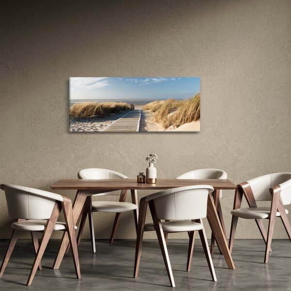 Slika - Peščena plaža na otoku Langeoog, Nemčija (120x50 cm)
