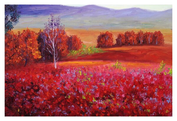 Rdeča pokrajinska slika (90x60 cm)