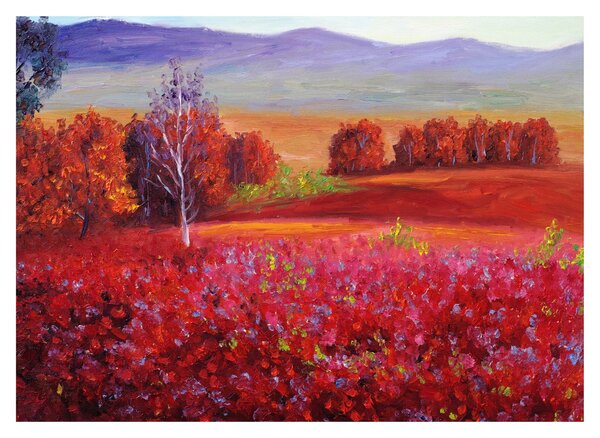 Rdeča pokrajinska slika (70x50 cm)