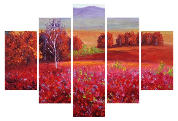 Rdeča pokrajinska slika (150x105 cm)