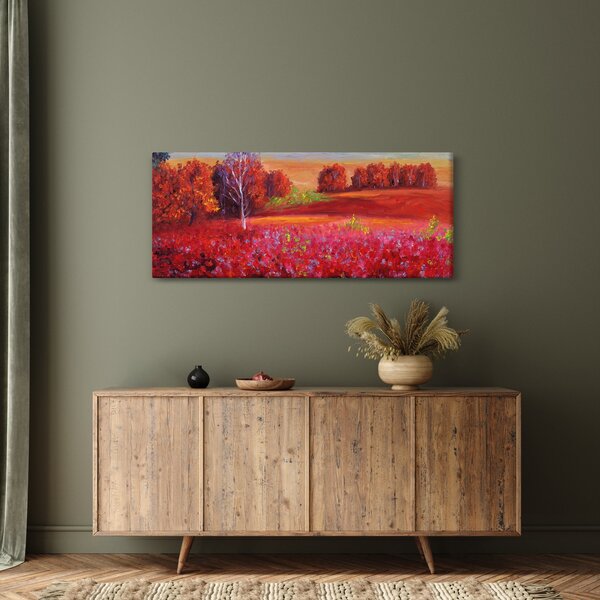 Rdeča pokrajinska slika (120x50 cm)
