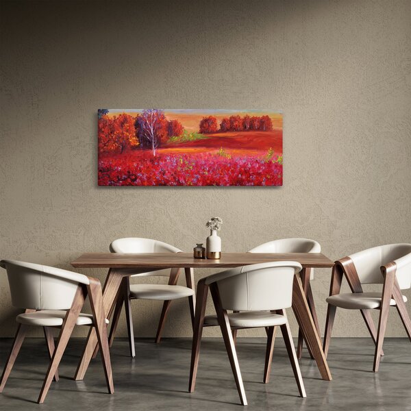 Rdeča pokrajinska slika (120x50 cm)