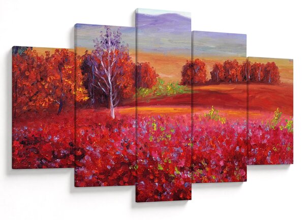 Rdeča pokrajinska slika (150x105 cm)