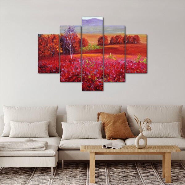 Rdeča pokrajinska slika (150x105 cm)