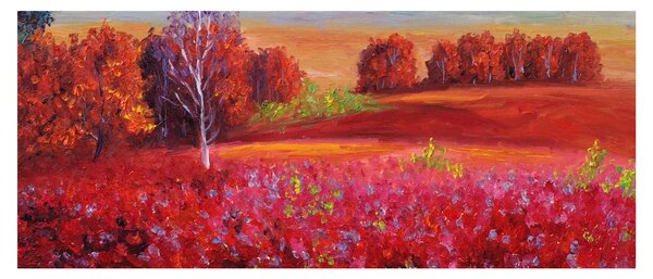 Rdeča pokrajinska slika (120x50 cm)