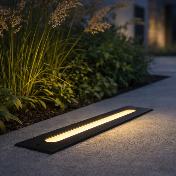 Moderna podna svjetiljka crna 30 cm uključujući LED IP65 - Eline
