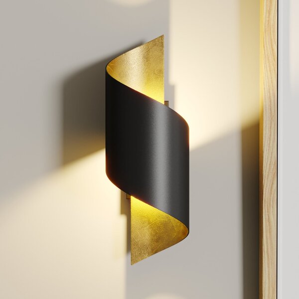 Lindby zidna lampa Desirio, set 3 kom, crna, zlatna, G9, prigušiva, Crno, spavaća soba, Metal