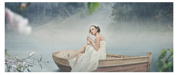 Slika - Ženska na čolnu (120x50 cm)