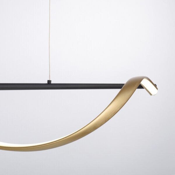 Q-Smart-Home Paul Neuhaus Q-Swing viseća lampa, antracit/mjed, prigušiva, Crno, Dnevni boravak/blagovaonica, Metal