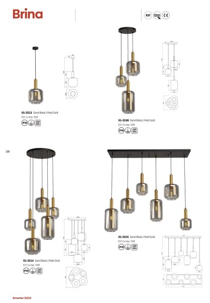 Redo 01-3198 - Luster na sajli BRINA 3xE27/23W/230V