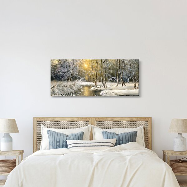 Slika - Koča v gozdu, oljna slika (120x50 cm)