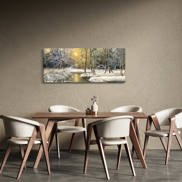 Slika - Koča v gozdu, oljna slika (120x50 cm)