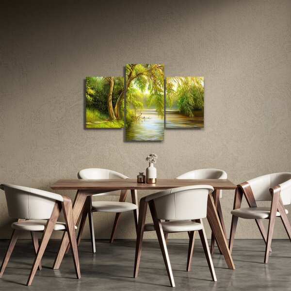 Slika - Vrba ob jezeru, oljna slika (90x60 cm)