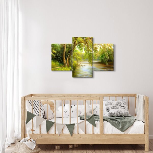 Slika - Vrba ob jezeru, oljna slika (90x60 cm)