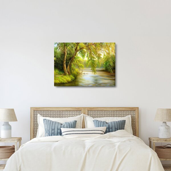 Slika - Vrba ob jezeru, oljna slika (70x50 cm)