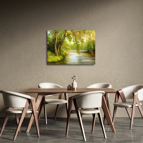 Slika - Vrba ob jezeru, oljna slika (70x50 cm)
