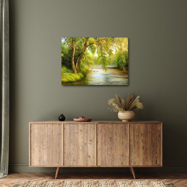 Slika - Vrba ob jezeru, oljna slika (70x50 cm)