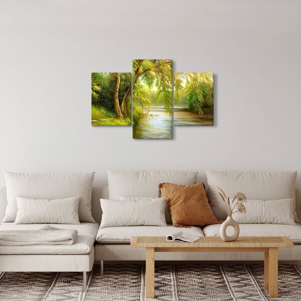 Slika - Vrba ob jezeru, oljna slika (90x60 cm)