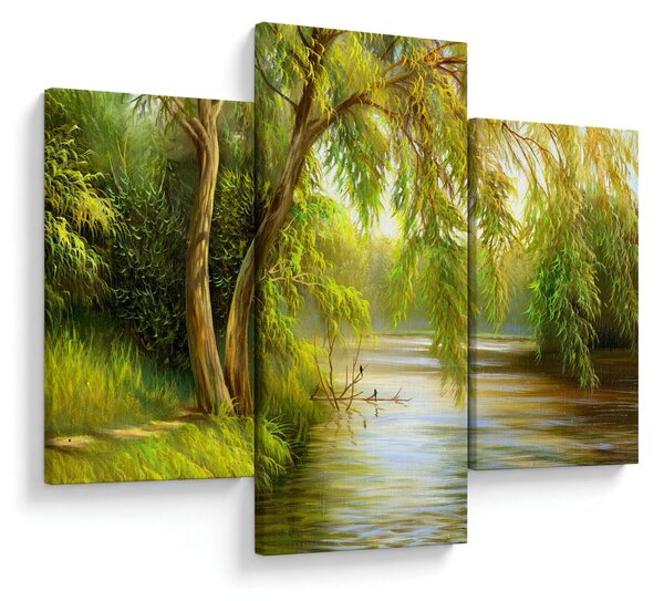 Slika - Vrba ob jezeru, oljna slika (90x60 cm)