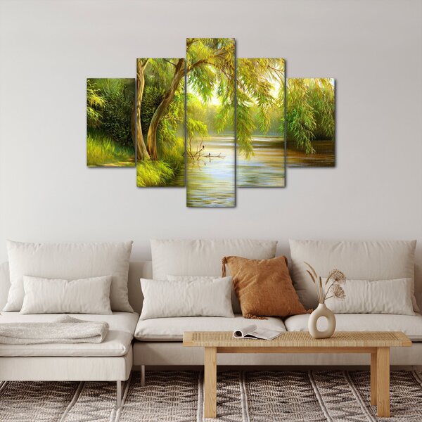 Slika - Vrba ob jezeru, oljna slika (150x105 cm)