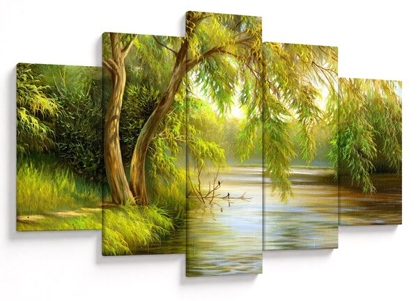 Slika - Vrba ob jezeru, oljna slika (150x105 cm)