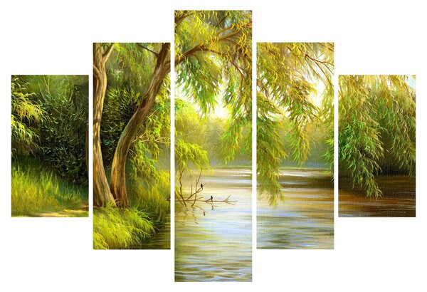 Slika - Vrba ob jezeru, oljna slika (150x105 cm)