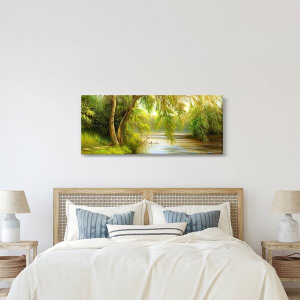 Slika - Vrba ob jezeru, oljna slika (120x50 cm)