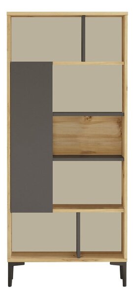 Sivo/prirodna polica za knjige 72x163 cm Eugene - Kalune Design