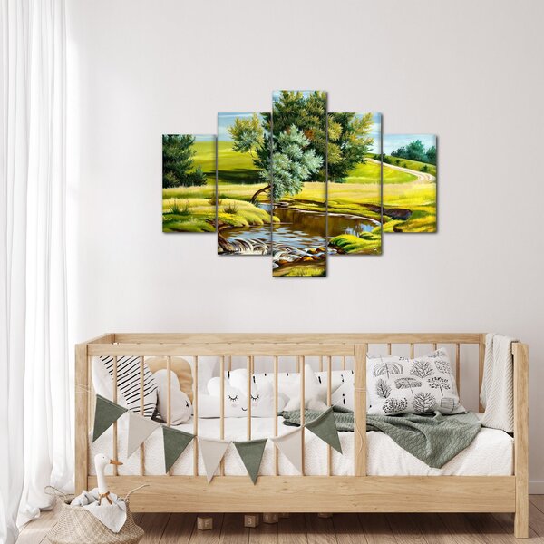 Slika - Reka med travniki, oljna slika (150x105 cm)
