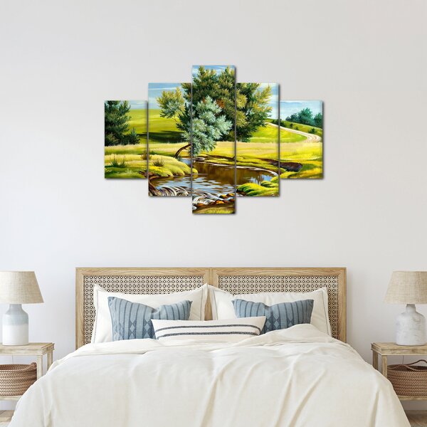 Slika - Reka med travniki, oljna slika (150x105 cm)