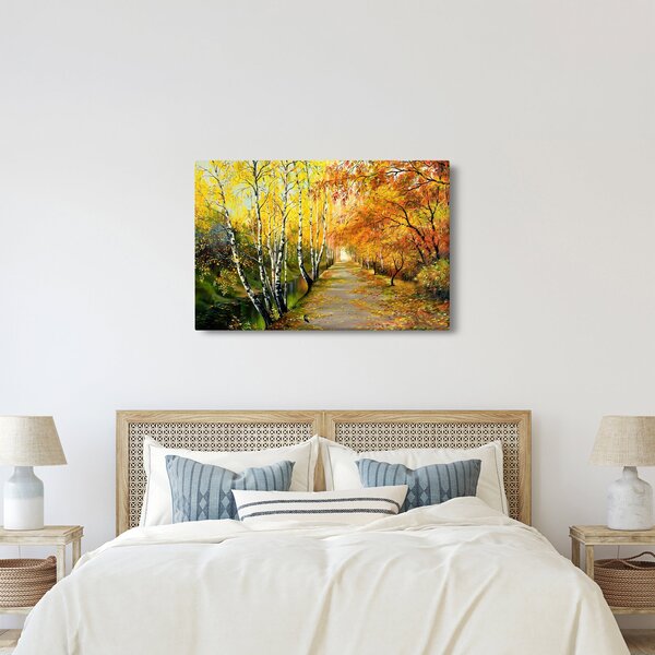 Slika - Romantična uličica ob vodi, oljna slika (90x60 cm)