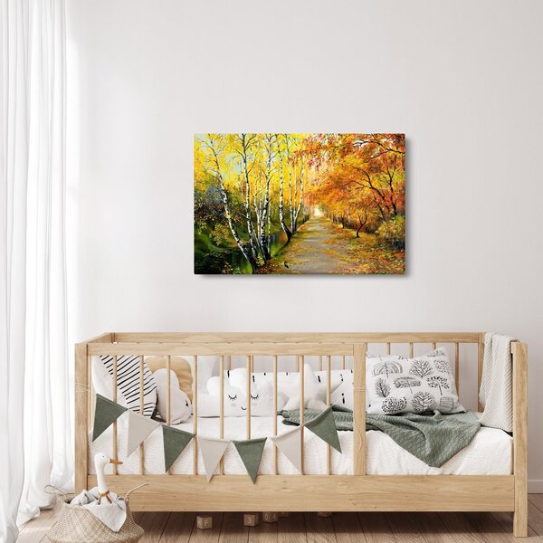 Slika - Romantična uličica ob vodi, oljna slika (90x60 cm)