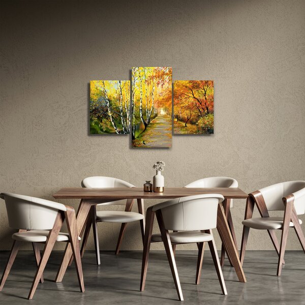 Slika - Romantična uličica ob vodi, oljna slika (90x60 cm)