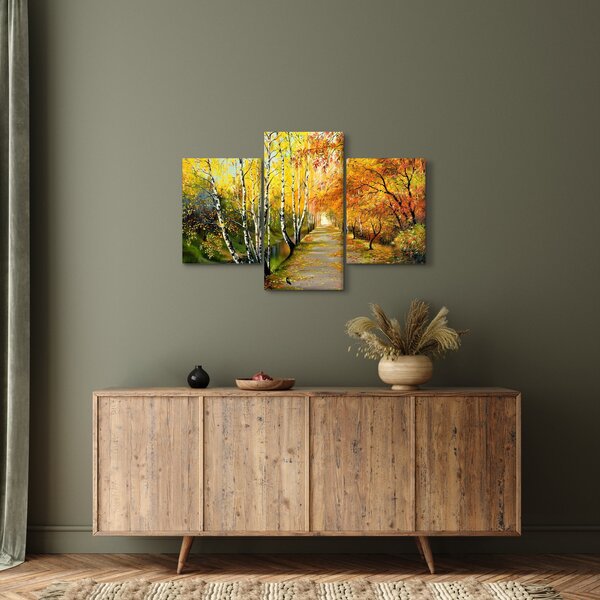 Slika - Romantična uličica ob vodi, oljna slika (90x60 cm)