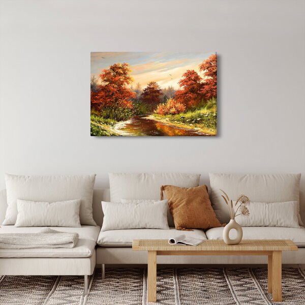 Podoba reke v jesenski pokrajini, oljna slika (90x60 cm)