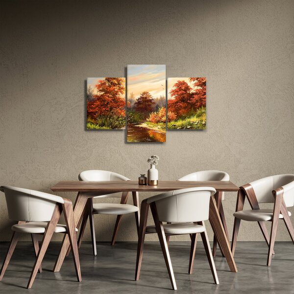 Podoba reke v jesenski pokrajini, oljna slika (90x60 cm)