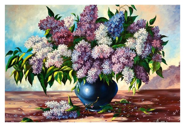 Slika - Šopek lila (90x60 cm)