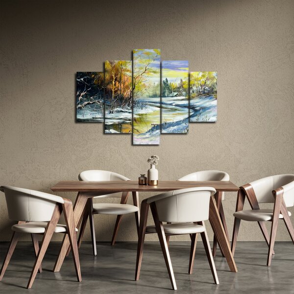 Slika zimske reke, oljna slika (150x105 cm)
