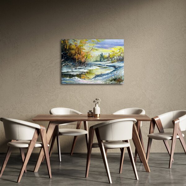 Slika zimske reke, oljna slika (70x50 cm)