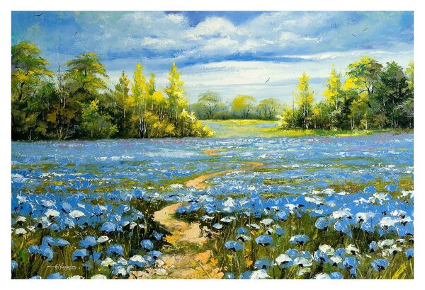 Slika - Pot na polju, oljna slika (90x60 cm)