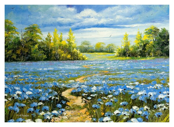 Slika - Pot na polju, oljna slika (70x50 cm)